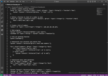 Screenshot of a .polo file in Microsoft Visual Studio Code 1.94