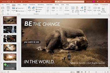 Screenshot of a .potm file in Microsoft PowerPoint 365