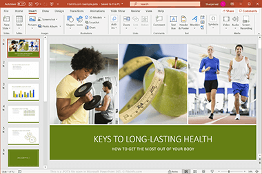Screenshot of a .potx file in Microsoft PowerPoint 365