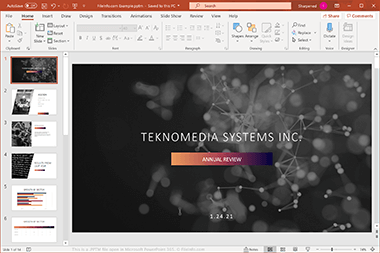 Screenshot of a .pptm file in Microsoft PowerPoint 365