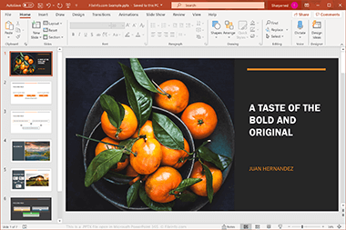 Screenshot of a .pptx file in Microsoft PowerPoint 365