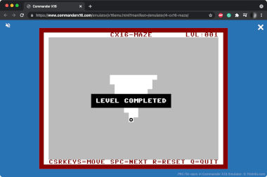 Screenshot of a .prg file in Commander X16 Emulator