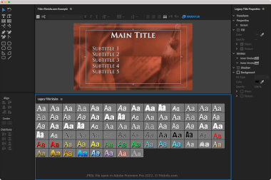 Screenshot of a .prsl file in Adobe Premiere Pro 2022