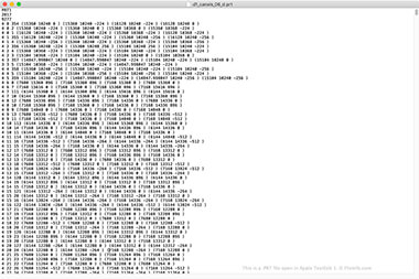 Screenshot of a .prt file in Apple TextEdit 1