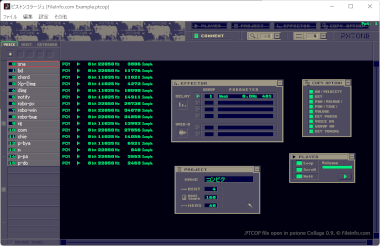 Screenshot of a .ptcop file in pxtone Collage 0.9