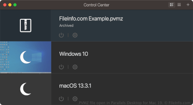Screenshot of a .pvmz file in Parallels Desktop for Mac 19