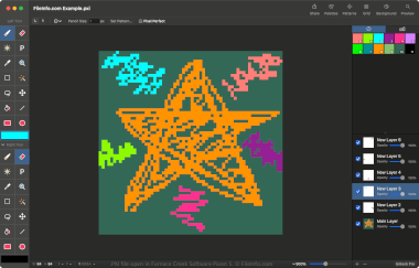 Screenshot of a .pxi file in Furnace Creek Software Pixen 5