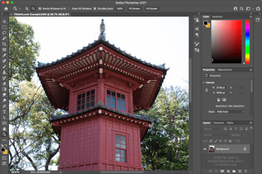 Screenshot of a .raw file in Adobe Photoshop 2021