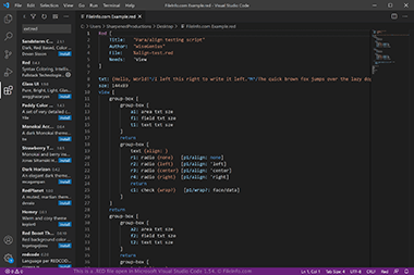Screenshot of a .red file in Microsoft Visual Studio Code 1.54
