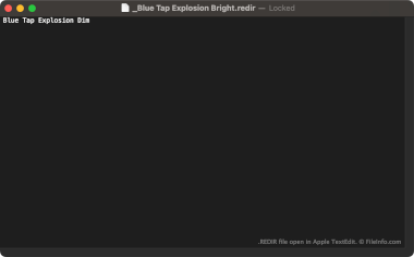Screenshot of a .redir file in Apple TextEdit