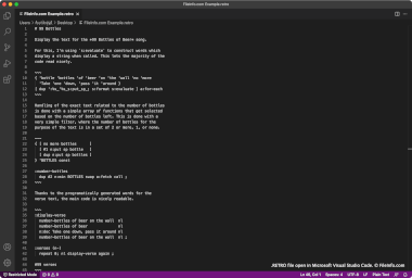 Screenshot of a .retro file in Microsoft Visual Studio Code