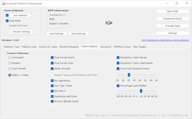 Screenshot of a .rnqs file in Universal Pokemon Randomizer 1.10