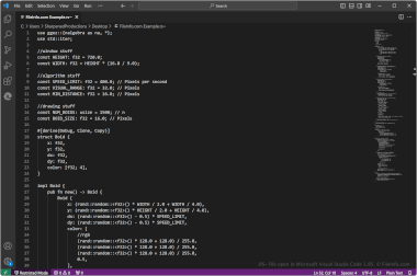 Screenshot of a .rs~ file in Microsoft Visual Studio Code 1.85