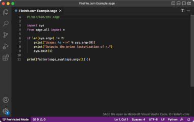 Screenshot of a .sage file in Microsoft Visual Studio Code