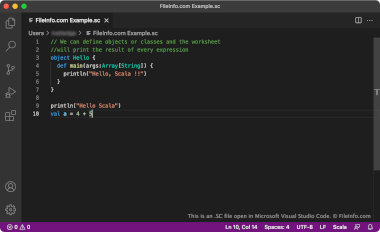 Screenshot of a .sc file in Microsoft Visual Studio Code