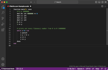 Screenshot of a .scale file in Microsoft Visual Studio Code