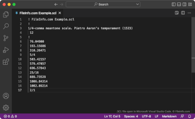 Screenshot of a .scl file in Microsoft Visual Studio Code