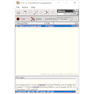 Screenshot of a .sfark file in sfArk