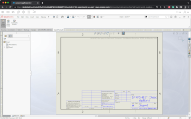 Screenshot of a .slddrt file in Dassault Systemes SolidWorks Premium 2022