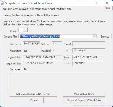 Screenshot of a .sna file in Drive Snapshot