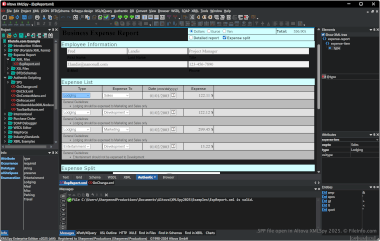 Screenshot of a .spp file in Altova XMLSpy 2025