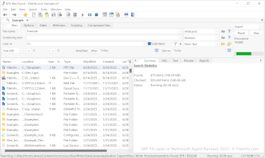 Screenshot of a .srf file in Mythicsoft Agent Ransack 2022