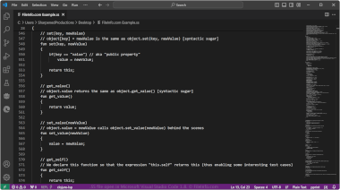 Screenshot of a .ss file in Microsoft Visual Studio Code 1.8