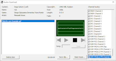 Screenshot of a .ssf file in Audio Overload
