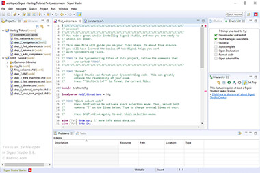 Screenshot of a .sv file in Sigasi Studio 3.8