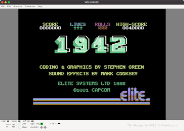 Screenshot of a .t64 file in VICE 3