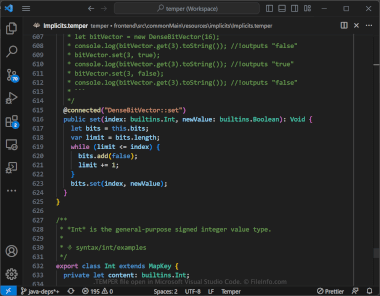 Screenshot of a .temper file in Microsoft Studio Visual Code