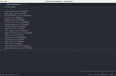 Screenshot of a .tet file in GitHub Atom