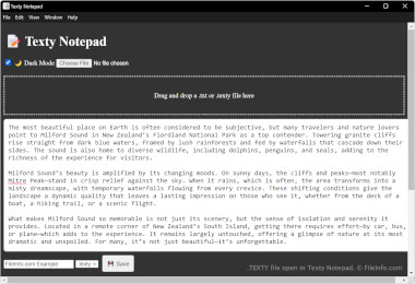 Screenshot of a .texty file in Texty Notepad