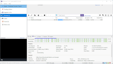 Screenshot of a .torrent file in BitTorrent 7