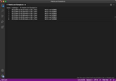Screenshot of a .trc file in Microsoft Visual Studio Code