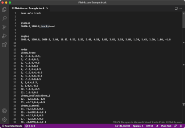 Screenshot of a .truck file in Microsoft Visual Studio Code