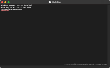 Screenshot of a .ttxfolder file in Apple TextEdit