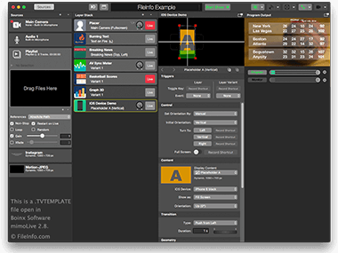 Screenshot of a .tvtemplate file in Boinx Software mimoLive 2.8