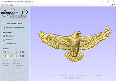 Screenshot of a .v3v file in Vector Art 3D Viewer