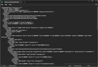VIDEOMELD file open in Microsoft Notepad 11