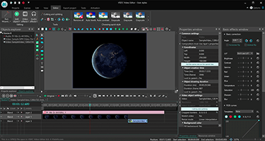 Screenshot of a .vproj file in VSDC Video Editor 6.6