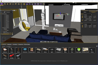 Screenshot of a .vrpackage file in SimLab Composer 10