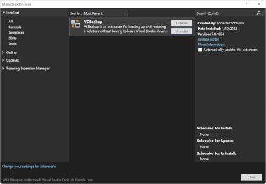 Screenshot of a .vsix file in Microsoft Visual Studio Code