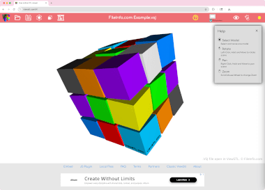 Screenshot of a .vsj file in ViewSTL