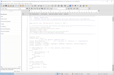 Screenshot of a .wcm file in Corel WordPerfect 2021