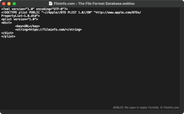 WEBLOC file open in Apple TextEdit