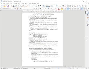 Screenshot of a .wn file in LibreOffice Writer
