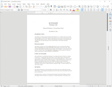 Screenshot of a .wri file in LibreOffice Writer