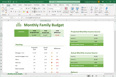 Screenshot of a .xlsx file in Microsoft Excel 365
