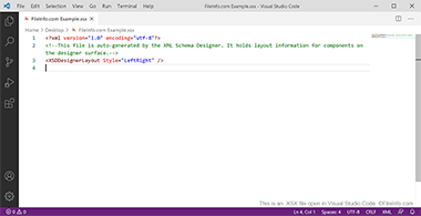 Screenshot of a .xsx file in Microsoft Visual Studio Code
